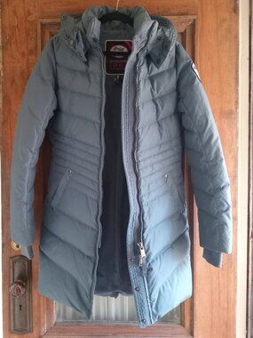WOMENS PAJAR SLATE BLUE GRAY DOWN WINTER COAT S